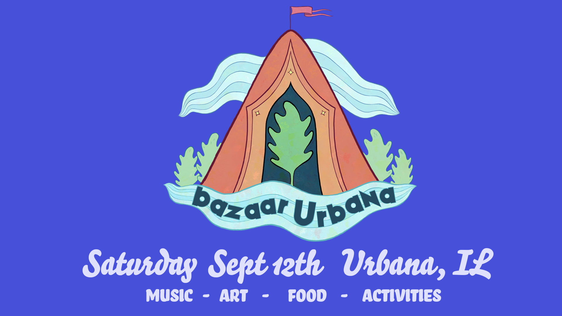 Bazaar Urbana. Saturday, September 12, 2026, in Urbana, Illinois. Music, art, food, and activities.